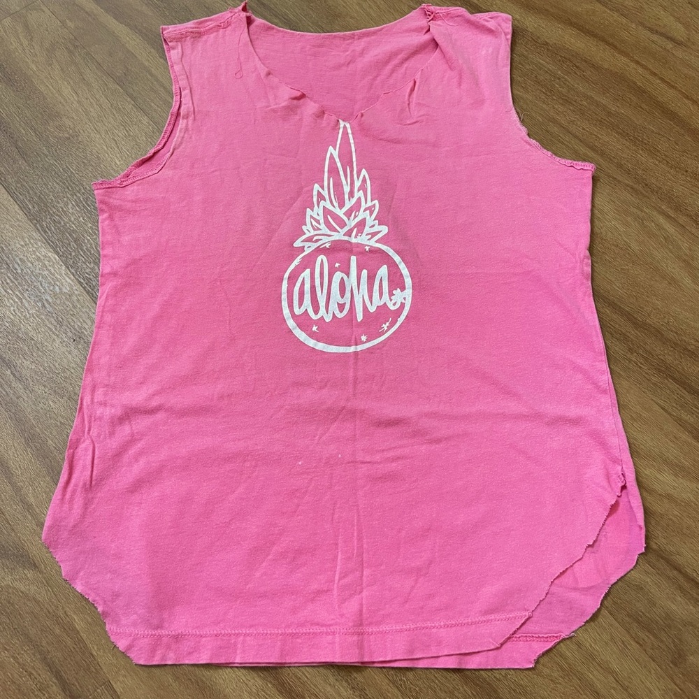 Distressed Two Crows Hawaii Aloha Tank Top Shirt